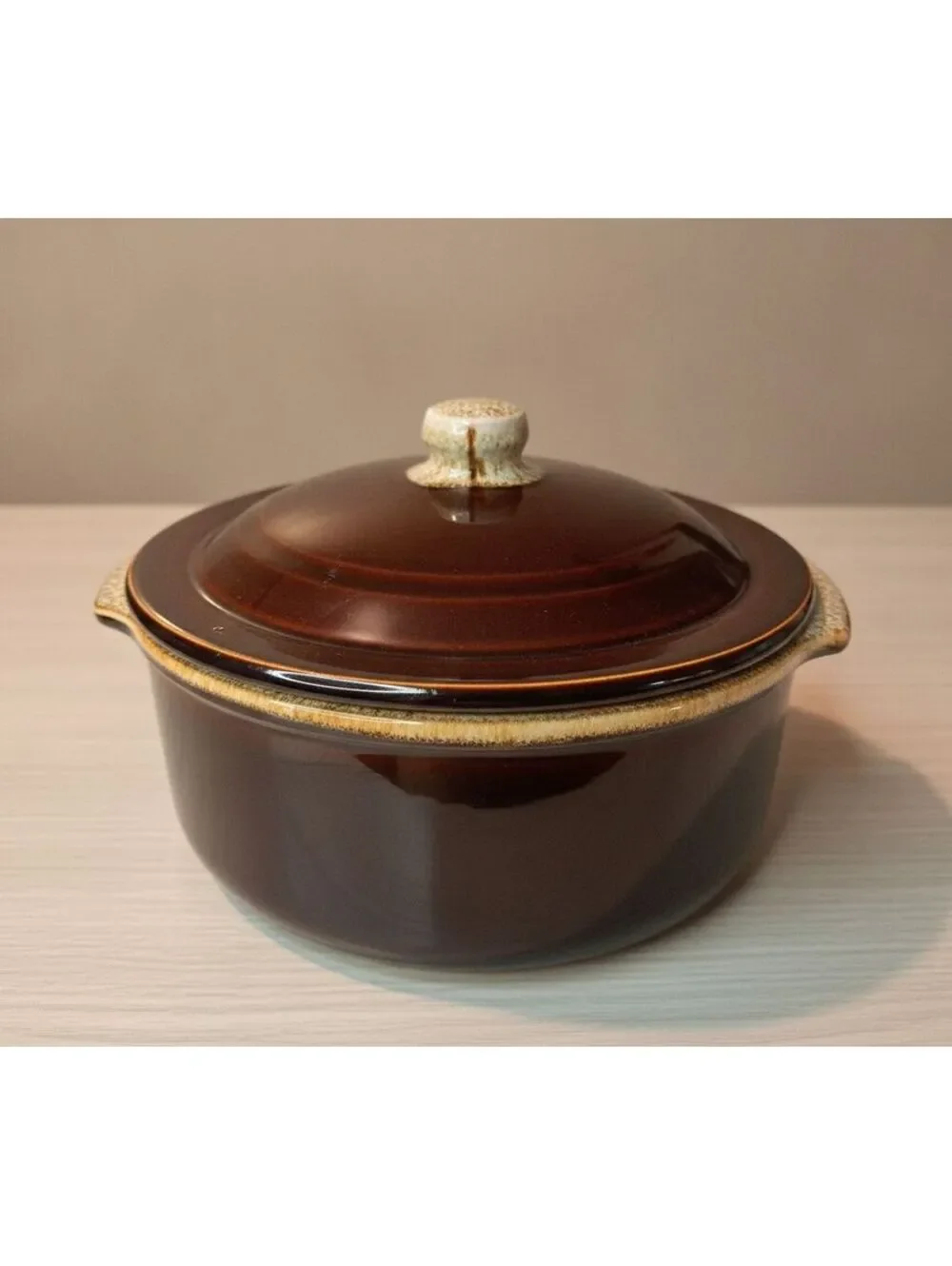 Vintage Pfaltzgraff Brown Drip-Glaze Ceramic Oven-safe Casserole Dish w/ Lid
